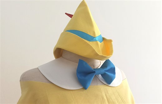 Pinocchio Costume Set – Handmade Hat and Detachable Collar With Bow Tie, Cosplay Accessory for Adults and Kids, Carnival & Halloween Outfit - Etsy