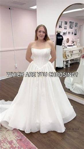 Waterfall, natural or basque waists wedding dresses?! 👗✨ #weddingdress #basquewaist #trending