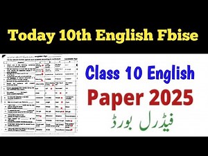 Fbise class 10 English Mcqs Answer Key 2025 federal board 10th class English paper 2025 Fbise