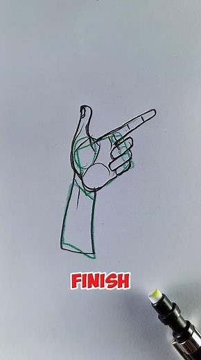 Mastering Hand Anatomy: Drawing a Lifelike Pointing Finger #art #foryou #shorts #tutorial #drawing