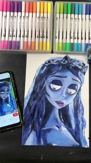 ✨I painted Emily from corpse bride #corpsebride #characterart