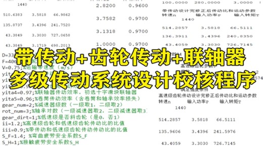 2-436基于Matlab的带传动   齿轮传动   联轴器多级机械传动系统设计与校核程序