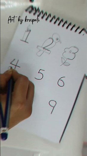 1 to 9 Drawing Art | Easy Number Drawing for Beginners Simple Art Ideas#like #shortsfeed #drawing