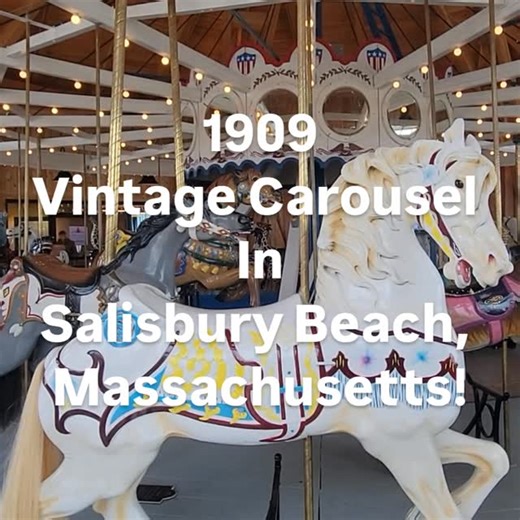 One of only a handful of hand carved carousel remaining in the US, The @sbcarousel in Salisbury Beach Massachusetts is available year round for birthday parties, weddings and special events! Or just stop on by and take a ride! #carouselride #carouselhorses #salisburybeach #visitMA #retroroadtrip | Retro Roadtripper Joshua