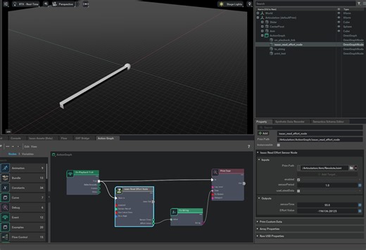 OmniGraph: Effort Sensor Node — Isaac Sim Documentation