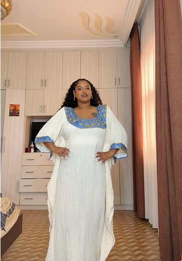 @kal Tesfaye you never cease to amaze me🩵 #outfitcheck #simplehabeshakemis #holidayoutfit #ethiopian_tik_tok #missleyu