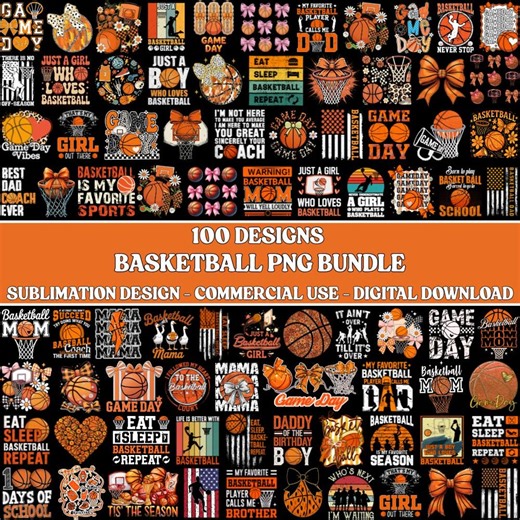 100  Basketball PNG Bundle, Basketball Mama Team Designs, Game Day, Digital Download - Etsy