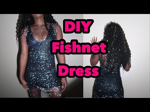 DIY Diamond Fishnet mesh Dress