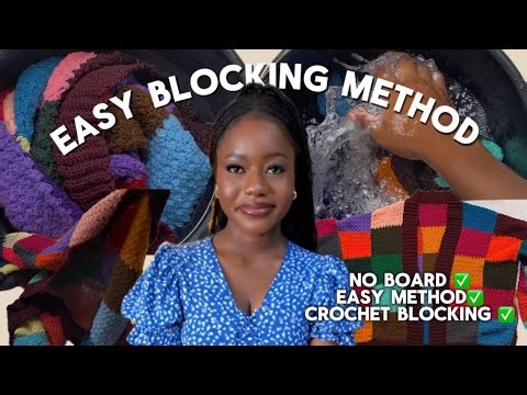 HOW I BLOCK MY CROCHET PIECE || NO BOARD NEEDED || EASY METHOD 