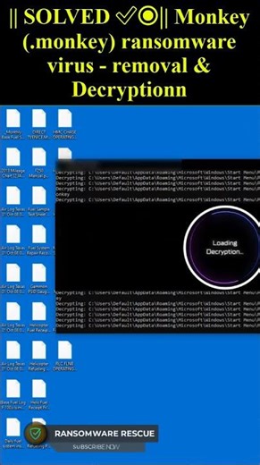 Monkey (.monkey) ransomware virus - removal & Decryption #shorts #trending #monkey