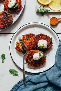 Crispy Quinoa Sweet Potato Fritters