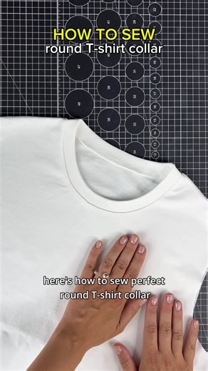 Julija Gobere on Instagram: "How to sew T-shirt collar朗 From collar placement points and sewing techniques, to pressing and finishing touches - it’s the small details that add up to beautiful results! I put all these steps in my new sewing pattern instructions, so that you can easily sew beautiful T-shirts at home yourself❤️ The pattern is linked in my bio珞 #sewingjuliepatterns #sewwithjulijagobere #sewingtutorial #howtosew #sewingtips"