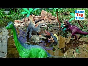 Dino Attack Adventure! Fun Dinosaur Toys at the Watering Hole For Kids │ Learn Dinosaurs For Kids