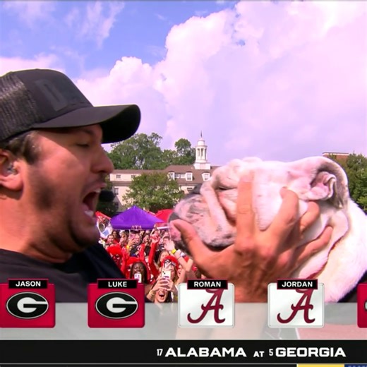 Luke Bryan really gave Uga a kiss 😂🐶 | SEC Network
