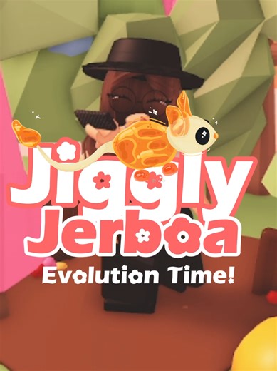 jiggly jerboa evolution time!✨🐭 normal → neon → mega #jigglyjerboa #petevolution#meganeon#adoptme #roblox