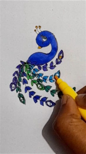 cute and easy peacock 🦚 drawing