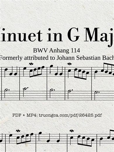 Learn Bach's Minuet in G Major for Beginners