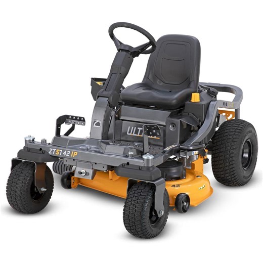Check The Home Depot's Q&A Before Buying: Cub Cadet Ultima ZTS1 42 in. 547 cc IntelliPower Engine Dual Hydro Drive Gas Zero Turn Riding Lawn Mower w/Steering Wheel Control