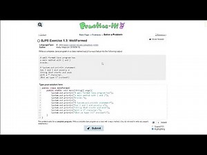 Java Practice-it Introduction to Java Programming | Exercise 1.3 WellFormed