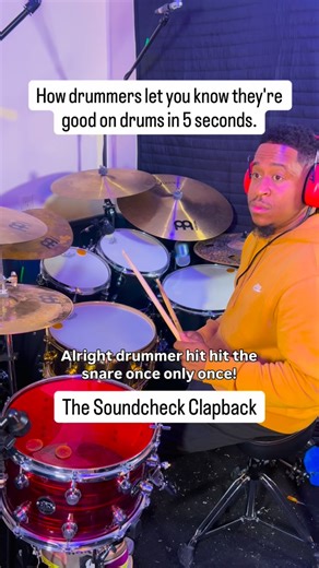 Joshua Crawford on Instagram: "How drummers let you know they’re good on drums in 5 seconds. The Soundcheck Clapback"
