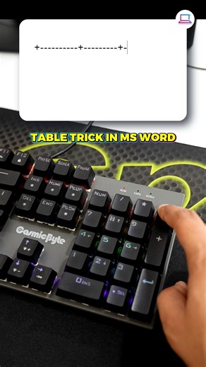 Table Shortcut Key in Ms Word #reels #msword #computer #viral #laptop