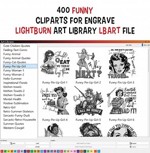 400 Funny Cliparts Lightburn Art Library LBART Files for Laser Engrave, Humor Design Bundle for CNC Laser Digital Download - Etsy
