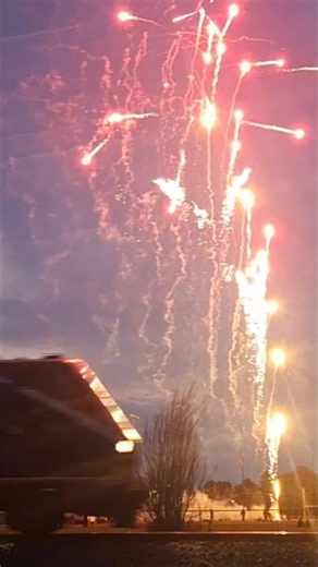 Amtrak Southwest Chief passes through Las Animas Colorado during the 4th of July Fireworks Display