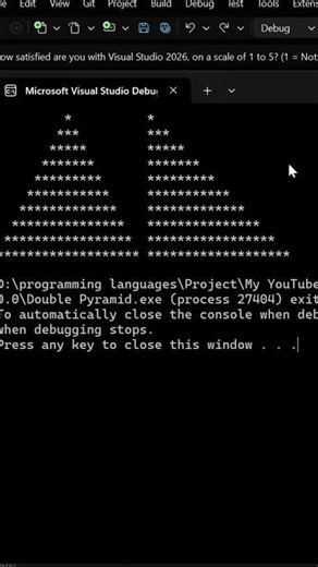 How to Print a Double Pyramid Pattern in C# Easy Console Program Day 16