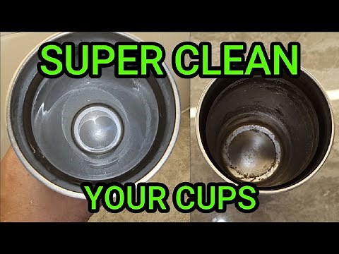 How to clean stained stainless steel cups.