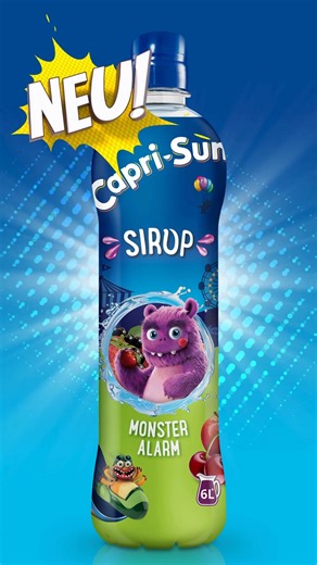 👹🎉 Neuheit im Monsteruniversum! Hol dir den brandneuen Capri-Sun Monster Alarm Sirup und mische bis zu 6 Liter puren Monsterspaß! 🍏🍒 Entdecke den unwiderstehlichen Mix aus Apfel, schwarzer Johannisbeere und Sauerkirsche, der kleinen Monstern den Tag versüßt! 💥 Mit diesem neuen Sirup hat Langeweile keine Chance mehr! 🎈🌟 #MonsterAlarm #Neuheit #CapriSun #neu #Thetasteoffun #caprisunmonsteralarm | Capri-Sun