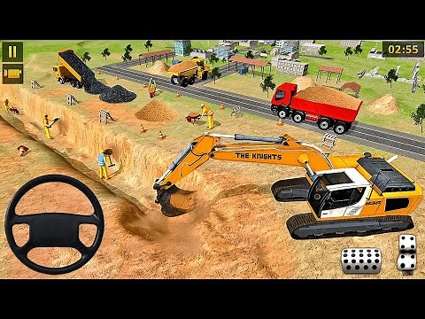 👷🏻City Road Construction Simulator 🚧 - Heavy JCB Games 2025 - Android Gameplay