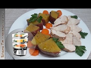 PECHUGA de POLLO con BATATA 🍠 CAMOTE al VAPOR. VAPORERA RECETAS