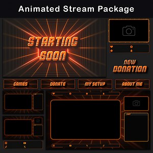 Animated Twitch Overlay | Retro Grid Stream Package - Veles DC