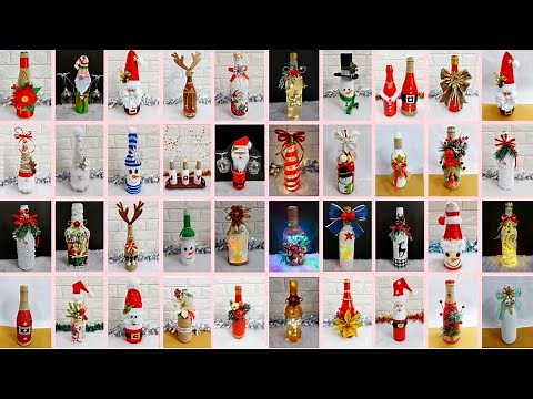 40 Low budget glass bottle decoration idea Step by step for Christmas | DIY Christmas craft idea🎄187