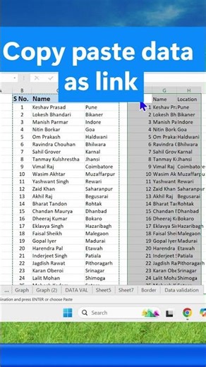 Paste as Link in Excel | Auto Update Data Trick #ExcelShorts #youtubeshorts #shorts