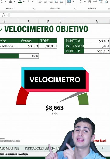 Como hacer un velocímetro dinámico en #excel 😎
