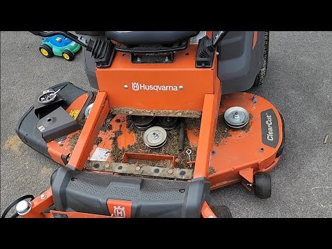 Changing the mower deck belt on a husqvarna zero turn lawnmower Z 248F