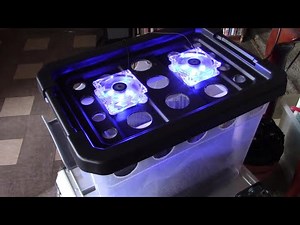 DIY Pad-less Evap. Humidifier (w/"lighted" water-tank) 12-16 hr run 500-1200 sq. ft. no pad/no mold!