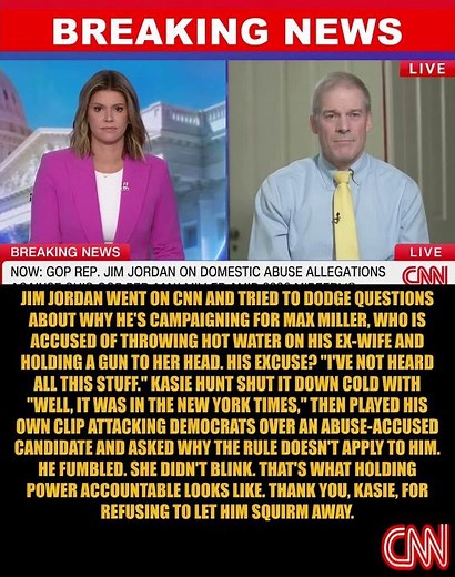 BREAKING: Kasie Hunt Corners Jim Jordan Over His Double Standard on Abuse...