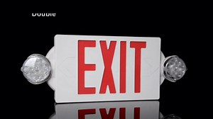 AKT LIGHTING Emergency Exit Light, Adjustable Two LED Head Exit Sign Light, Commercial Emergency Exit Lighting Combo with Back-up Battery for Business UL Certificated (Green, 2 Pack)