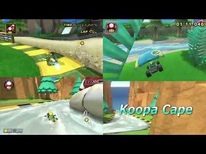 Koopa Cape - Mario Kart Wii, 7, and 8 Deluxe Comparison (Original) 4K