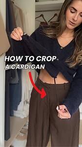 38K views · 22 reactions | How to crop your cardigan - the EASIEST way (this hack basically does it for you?!) | Fashion Influx | Facebook
