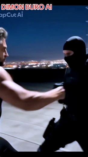 roof top matrix style fight man againts swat team #viral