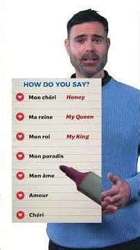 How Do You Say These Love Words in English? | Mon chéri, Ma reine, Mon roi