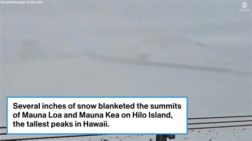 321K views · 5.9K reactions | As most of the U.S. is experiencing record-breaking temperatures, snow is falling in Hawaii. Several inches of snow have fallen in Hawaii's Mauna Loa and Mauna Kea just in time for Halloween. | ABC News | Facebook
