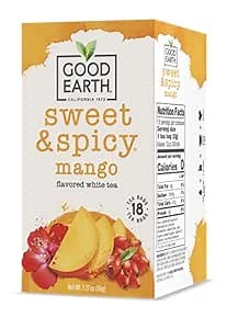 Good Earth Sweet & Spicy, Mango, 18 Count Tea Bags (Pack of 6) (Packaging May Vary)