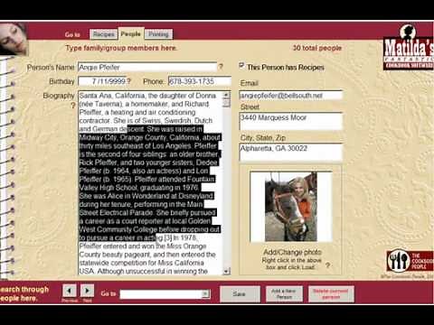 Cookbook Software Demo - Matilda's Cookbook Software - CookbookPeople.com