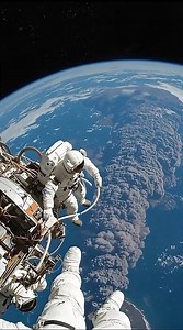 Volcanic eruption Captured from ISS space! 🚀 #fblifestyle | Space Voyager