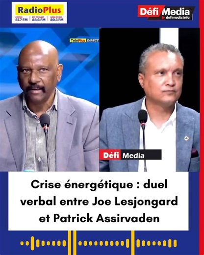 Defimedia.info on Instagram: "Crise énergétique : duel verbal entre Joe Lesjongard et Patrick Assirvaden Le ton est monté entre le leader de l’opposition, Joe Lesjongard, et le ministre de l’Énergie, Patrick Assirvaden, sur la gestion de la crise énergétique. Pour Joe Lesjongard, la situation actuelle est le résultat direct de la mauvaise gestion du ministère. Mais cet après-midi, Patrick Assirvaden a riposté sans détour. Selon lui, Joe Lesjongard est mal placé pour critiquer, compte tenu de son