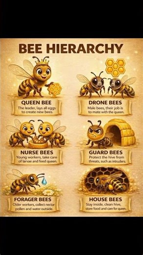 Bee Hiarchy😲🤗... do subscribe for more informative videos 🥰#zoology #bee #informative